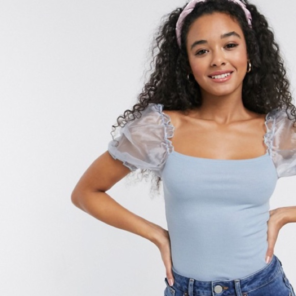 ASOS Organza Sleeve Top